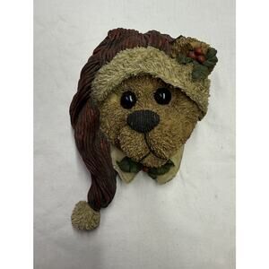 Vintage Boyds Bears Edmund Deck the Halls Santa Hat Christmas Wall Plaque